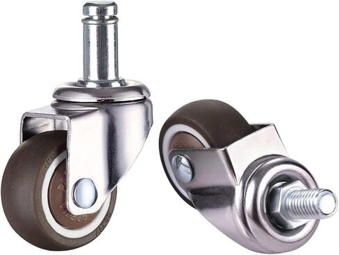 5Pcs Plug in Swivel Caster Wheels Dia 50mm Soft Rubber TPE Caster Wheels(M10 Screw 2 inch) in Saudi Arabia