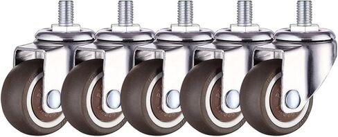5Pcs Plug in Swivel Caster Wheels Dia 50mm Soft Rubber TPE Caster Wheels(M10 Screw 2 inch) in Saudi Arabia