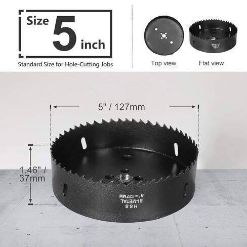 8 Inch Hole Saw with 1/2" Hex Shank Quick Change Arbor, JTemgle Bi-Metal Hole Saw Heavy Duty Hole Cutting Tool for Cornhole Boards, Recessed Lights, Wood, Plastic, Drywall & Soft Metal in Kuwait