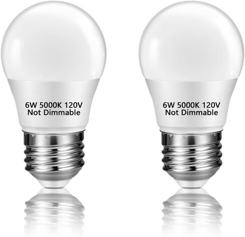 NETEHA 2 Pack A15 6W 120V E26 Base Small LED Refrigerator Light Bulb, Non-Dimmable 60W Equivalent 5000K Daylight White A15/G45 Shape LED Appliance Bulb for Ceiling Fan and Lighting Fixtures in Kuwait