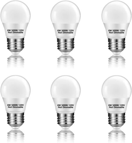 NETEHA 2 Pack A15 6W 120V E26 Base Small LED Refrigerator Light Bulb, Non-Dimmable 60W Equivalent 5000K Daylight White A15/G45 Shape LED Appliance Bulb for Ceiling Fan and Lighting Fixtures in Kuwait