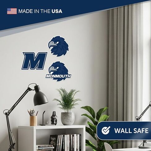 Desert Cactus Monmouth University WallStix Hawks Removable Wall Sticker 11x17 Vinyl Decal Indoor Outdoor Use (Design A) in Saudi Arabia