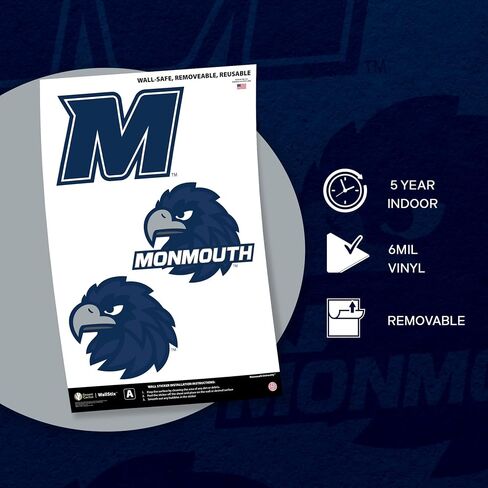 Desert Cactus Monmouth University WallStix Hawks Removable Wall Sticker 11x17 Vinyl Decal Indoor Outdoor Use (Design A) in Saudi Arabia
