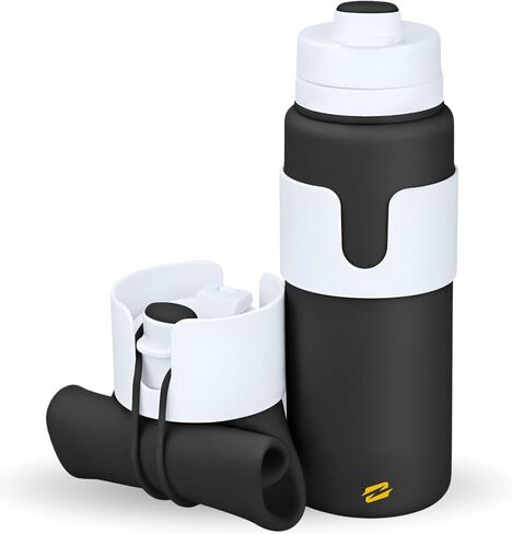 زجاجات مياه قابلة للطي-سيليكون خالية من BPA ، زجاجة ماء قابلة للطي قابلة للتسرب وخفيفة الوزن للسفر ، المشي لمسافات طويلة ، التخييم ، الرياضة والاستخدام اليومي-مضغوط ، قابل لإعادة الاستخدام ، محمولة وسهلة التنظيف in Kuwait