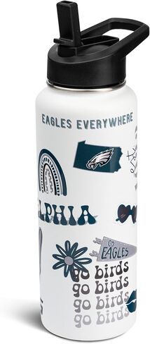 The Memory Company Officially Licensed NFL 34oz Water Bottle - Premium Stainless Steel Double-Wall Insulated, Leakproof Design in Saudi Arabia