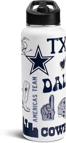 The Memory Company Officially Licensed NFL 34oz Water Bottle - Premium Stainless Steel Double-Wall Insulated, Leakproof Design in Saudi Arabia