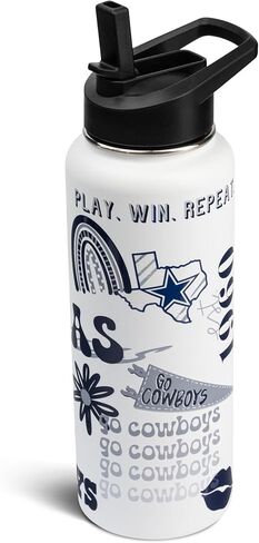 The Memory Company Officially Licensed NFL 34oz Water Bottle - Premium Stainless Steel Double-Wall Insulated, Leakproof Design in Saudi Arabia