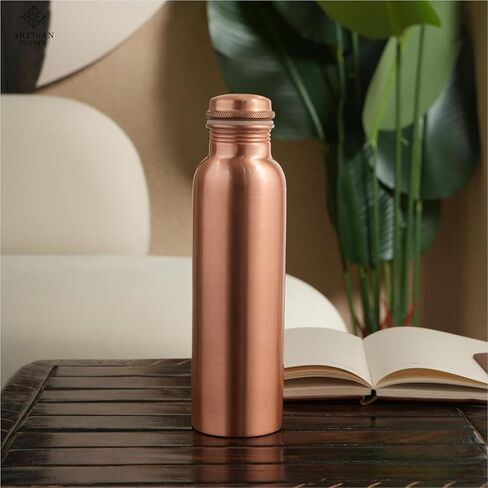 Pure Copper Water Bottle, 34 oz (950 ml), Smooth Finish, Leak-Proof Design Vessel, Ayurveda Health Benefit for Sport, Fitness, Yoga. Pure CopperBottle for Drinking Water in Kuwait