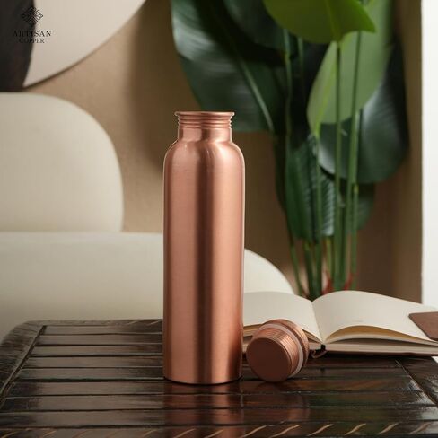 Pure Copper Water Bottle, 34 oz (950 ml), Smooth Finish, Leak-Proof Design Vessel, Ayurveda Health Benefit for Sport, Fitness, Yoga. Pure CopperBottle for Drinking Water in Kuwait