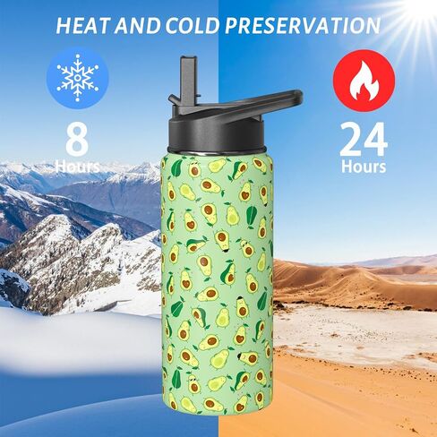ديزي هدايا 18oz سبورت ماء زجاجة مع غطاء القش والربعة ، زجاجة مياه صالة رياضية معزولة من الفولاذ المقاوم للصدأ ، هدايا عاشق الزهور للنساء الرجال (1 كمبيوتر) in Kuwait