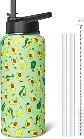 ديزي هدايا 18oz سبورت ماء زجاجة مع غطاء القش والربعة ، زجاجة مياه صالة رياضية معزولة من الفولاذ المقاوم للصدأ ، هدايا عاشق الزهور للنساء الرجال (1 كمبيوتر) in Saudi Arabia