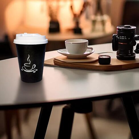 Treemvi-100 Count Count Shicay Coffee Couph Lids 10oz و 12 أوقية و 16 أوقية و 20 من أكواب الورق الساخنة كوب شرب بارد بارد أغطية كوب بلاستيكي يمكن التخلص منه أبيض يمكن التخلص منه in Saudi Arabia