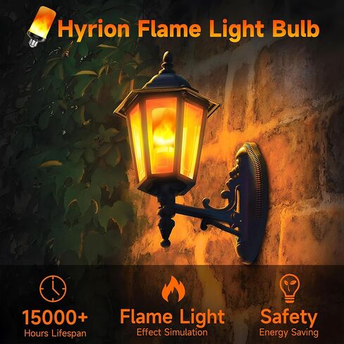 مصابيح ضوء اللهب Hyrion LED ، 4 أوضاع مصابيح الضوء الخمور مع التأثير رأسا على عقب ، e26 base flame fire light in Saudi Arabia