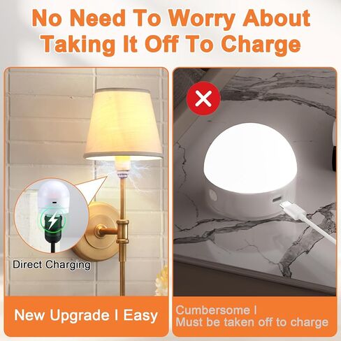 المصباح الكهربائي القابل لإعادة الشحن E26 مع الشحن التلقائي - لمبة الشحن اللاسلكية المغناطيسية مع عن بعد وتوقيت ، ونسخة احتياطية للبطاري in Kuwait