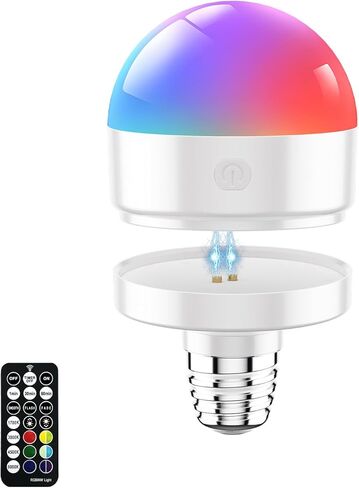 المصباح الكهربائي القابل لإعادة الشحن E26 مع الشحن التلقائي - لمبة الشحن اللاسلكية المغناطيسية مع عن بعد وتوقيت ، ونسخة احتياطية للبطاري in Kuwait