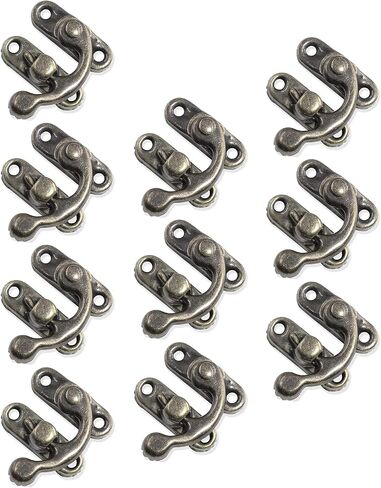 10pcs ذراع الأرجوحة الذراع اليمنى hasp ، خشب المجوهرات صندوق ديكور قرن قفل لصندوق تخزين المجوهرات ، البرونز in Saudi Arabia