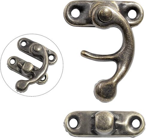 10pcs ذراع الأرجوحة الذراع اليمنى hasp ، خشب المجوهرات صندوق ديكور قرن قفل لصندوق تخزين المجوهرات ، البرونز in Saudi Arabia