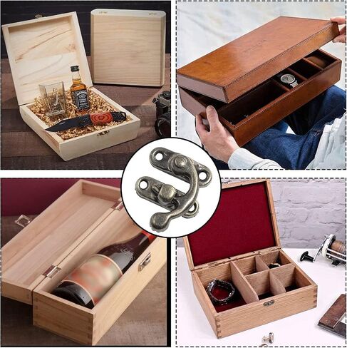 10pcs ذراع الأرجوحة الذراع اليمنى hasp ، خشب المجوهرات صندوق ديكور قرن قفل لصندوق تخزين المجوهرات ، البرونز in Saudi Arabia