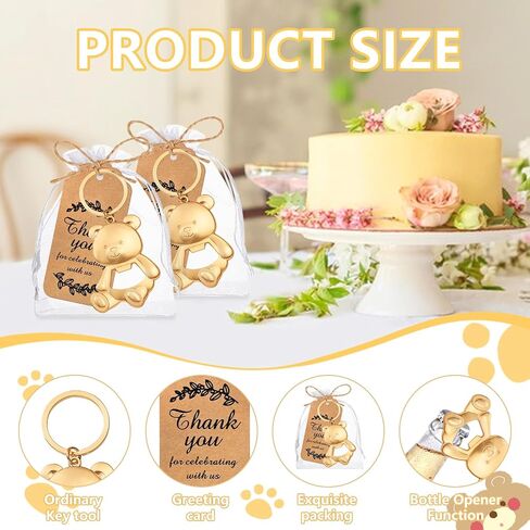 50Pack Bear Bear Bottle -keychain keychain dears return favors for stepors bear beat unping with urgarza bags tags for birthth in Kuwait