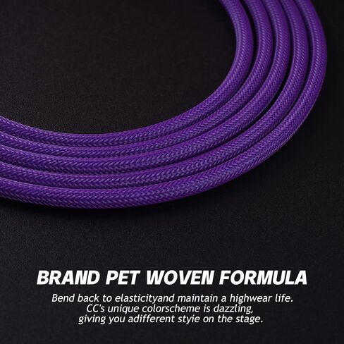 15ft Guitar Cable, 1/4 Inch Straight/Angle Instrument Cable, Electric Cord Amp Cord for Bass Amp and Instruments (CC Purple Braided) in Saudi Arabia