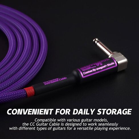 15ft Guitar Cable, 1/4 Inch Straight/Angle Instrument Cable, Electric Cord Amp Cord for Bass Amp and Instruments (CC Purple Braided) in Saudi Arabia