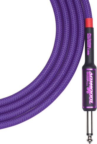 15ft Guitar Cable, 1/4 Inch Straight/Angle Instrument Cable, Electric Cord Amp Cord for Bass Amp and Instruments (CC Purple Braided) in Saudi Arabia