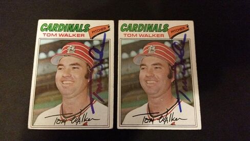 Tom Walker Cardinals 1977 Topps #652 Expos Signed Authentic Autograph FB15 - Autographed Baseball Cards in Saudi Arabia