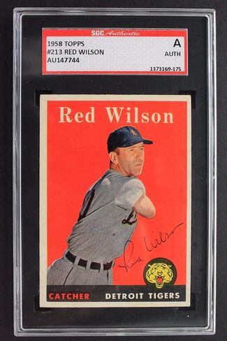 Wilson (D.14) Tigers تم توقيعه 1958 Topps #213 موقعة SGC JSA أصيلة - بطاقات موقعة بالبيسبول in Saudi Arabia