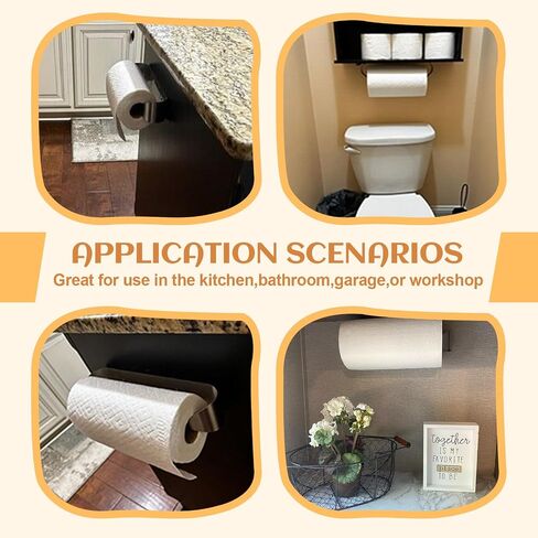 ECOTRIC Wall Mount Paper Towel Rack, Stainless Steel Kitchen Paper Towel Holder Under Cabinet，Silver Stylish Convenient Rollable Space-Saving Design in Saudi Arabia