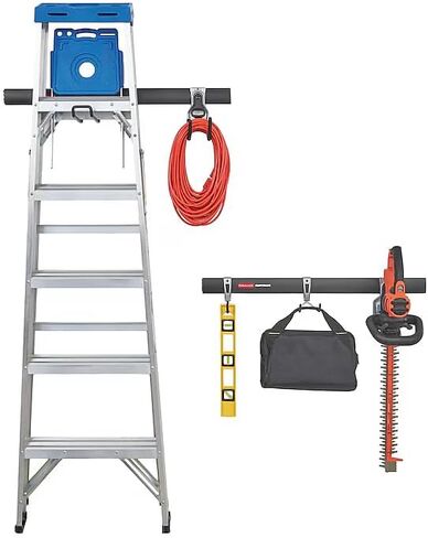 Rubbermaid Fasttrack Garage Storage Utility Hooks 7 Piece Black All in One Rail Hook Kit and Tool Organizer Heavy Duty for Home/Garage/Shed/Garden in Saudi Arabia