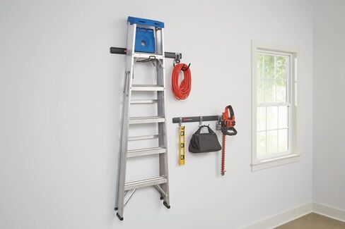 Rubbermaid Fasttrack Garage Storage Utility Hooks 7 Piece Black All in One Rail Hook Kit and Tool Organizer Heavy Duty for Home/Garage/Shed/Garden in Saudi Arabia