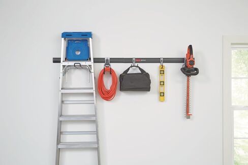 Rubbermaid Fasttrack Garage Storage Utility Hooks 7 Piece Black All in One Rail Hook Kit and Tool Organizer Heavy Duty for Home/Garage/Shed/Garden in Saudi Arabia