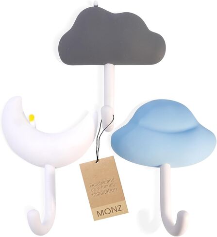 Monz Cute Hooks, Cute Hooks Hanging, Kids Hooks, Cute Wall Hooks, Hook Kids Room, Bathroom Hooks Kids Towel Hooks,kids wall hooks, Cute Hooks for wall, Kids Bathroom Accessories, Pack X3 in Saudi Arabia