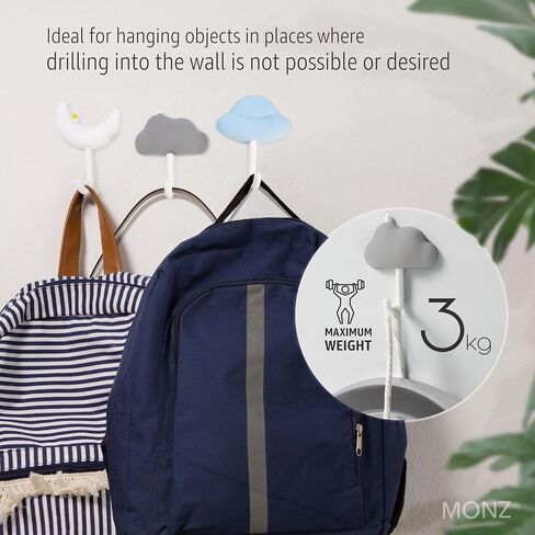 Monz Cute Hooks, Cute Hooks Hanging, Kids Hooks, Cute Wall Hooks, Hook Kids Room, Bathroom Hooks Kids Towel Hooks,kids wall hooks, Cute Hooks for wall, Kids Bathroom Accessories, Pack X3 in Saudi Arabia