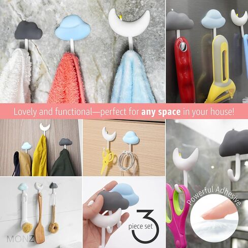Monz Cute Hooks, Cute Hooks Hanging, Kids Hooks, Cute Wall Hooks, Hook Kids Room, Bathroom Hooks Kids Towel Hooks,kids wall hooks, Cute Hooks for wall, Kids Bathroom Accessories, Pack X3 in Saudi Arabia