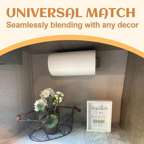 ECOTRIC Wall Mount Paper Towel Rack, Stainless Steel Kitchen Paper Towel Holder Under Cabinet，Silver Stylish Convenient Rollable Space-Saving Design in Saudi Arabia