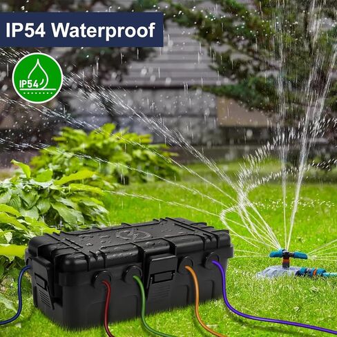 Medium Outdoor Electrical Box (11.6x5.7x4.1 inch), IP54 Waterproof Extension Cord Cover w/ 6 Cable Entry, Weatherproof Connection Box for Power Strip, Plug, Timer, Holiday Lights, Black in Kuwait