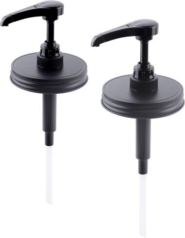 Mason Jar Syrup Sauce Sauce Sauge Pump Lids for Wide Mouth Airbight & Teak-Profive Coffee Bar Syrup Supenser Pump Food Grade Pump 2 عبوات (جرة غير متضمنة) in Saudi Arabia