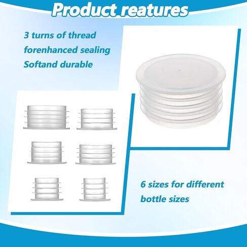 60 Pack Salt and Pepper Shaker Plugs 6 Size Salt Shaker Plug Replacement Reusable Salt-Shaker Stopper Round End Caps Plugs for Neck Diameters 0.39", 0.47", 0.55", 0.63", 0.7", 0.9"Bottles in Saudi Arabia