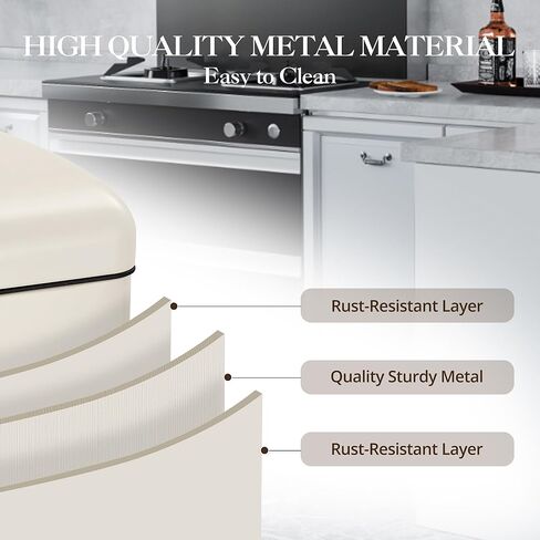 علبة القمامة من الفولاذ المقاوم للصدأ مع غطاء ناعم من القمر ، وعلب المطبخ مقاوم البصمات 8 جالون/30 لتر ، حاوية إعادة التدوير مع دلاء داخلية قابلة للإزالة ودواسة القدم لحمام غرفة نوم المكتب in Kuwait