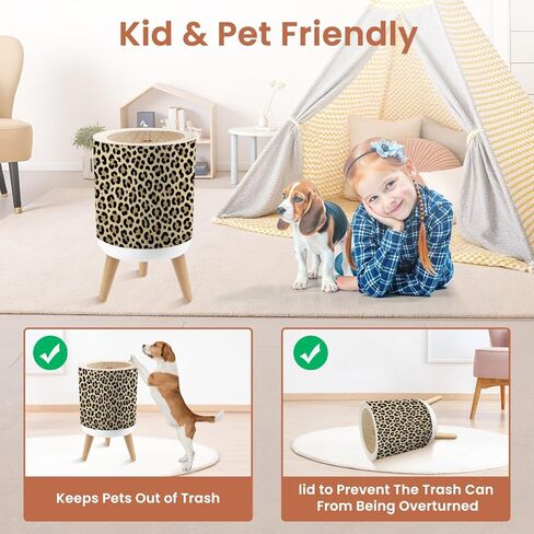 سلة القمامة الحمام مع غطاء الفهد بطبعة عالي الكعب سلة النفايات بنفايات المطبخ ديكور غرفة نوم المطبخ حافلة سطل 1.8 جالون in Kuwait