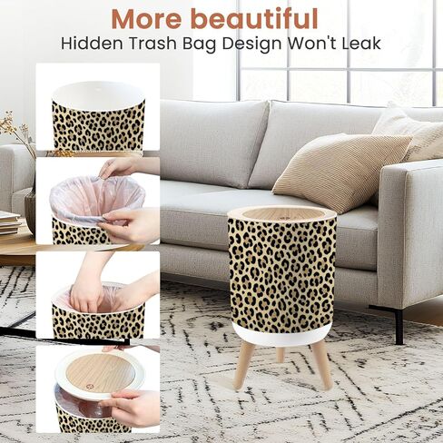 سلة القمامة الحمام مع غطاء الفهد بطبعة عالي الكعب سلة النفايات بنفايات المطبخ ديكور غرفة نوم المطبخ حافلة سطل 1.8 جالون in Kuwait
