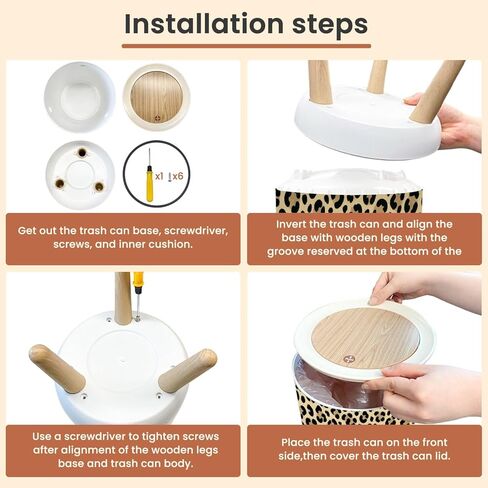 سلة القمامة الحمام مع غطاء الفهد بطبعة عالي الكعب سلة النفايات بنفايات المطبخ ديكور غرفة نوم المطبخ حافلة سطل 1.8 جالون in Kuwait