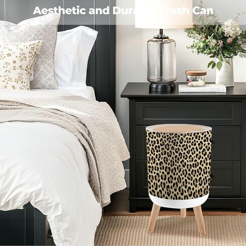 سلة القمامة الحمام مع غطاء الفهد بطبعة عالي الكعب سلة النفايات بنفايات المطبخ ديكور غرفة نوم المطبخ حافلة سطل 1.8 جالون in Kuwait