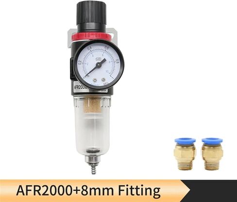 AFR-2000 Pneumatic Filter Air Treatment Unit Pressure Regulator Compressor Reducing Valve Oil Water Separation AFR2000 Gauge(PC 8mm Fitting) in Kuwait