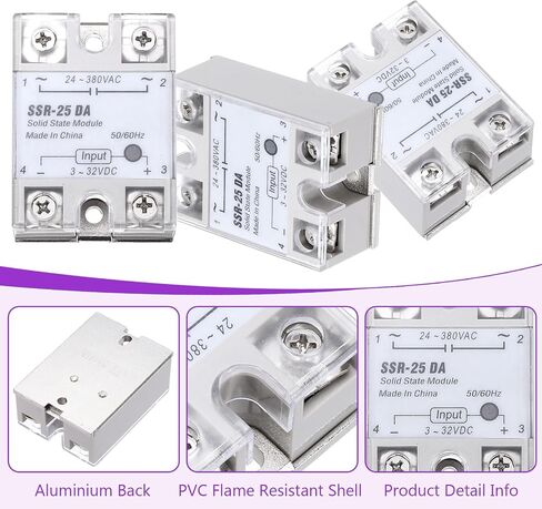 DMIOTECH 3 PCS SSR-25DA 3-32V DC INPUT إلى 24-380V AC TOPRESS SONDER SOND SOND in Saudi Arabia