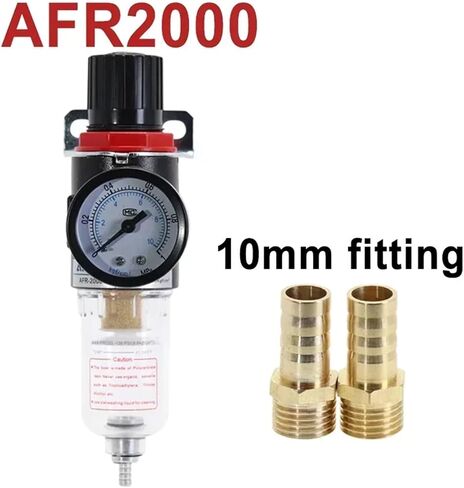 AFR-2000 Pneumatic Filter Air Treatment Unit Pressure Compressor Reducing Valve Oil Water Separation Regulator AFR2000 Gauge(AFR-2000 w PC-6MM) in Kuwait