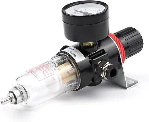 AFR-2000 Pneumatic Filter Air Treatment Unit Pressure Compressor Reducing Valve Oil Water Separation Regulator AFR2000 Gauge(AFR-2000 w PC-6MM) in Kuwait