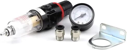 AFR-2000 Pneumatic Filter Air Treatment Unit Pressure Compressor Reducing Valve Oil Water Separation Regulator AFR2000 Gauge(AFR-2000 w PC-6MM) in Kuwait
