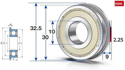 3PCS P5 Flange Bearing F6200/6201/6202/6203/6204/6205/6206/6207/6208/6209/F6210 ZZ Deep Groove Flanged Ball Bearings(F6206-ZZ 30x62x16mm) in Saudi Arabia
